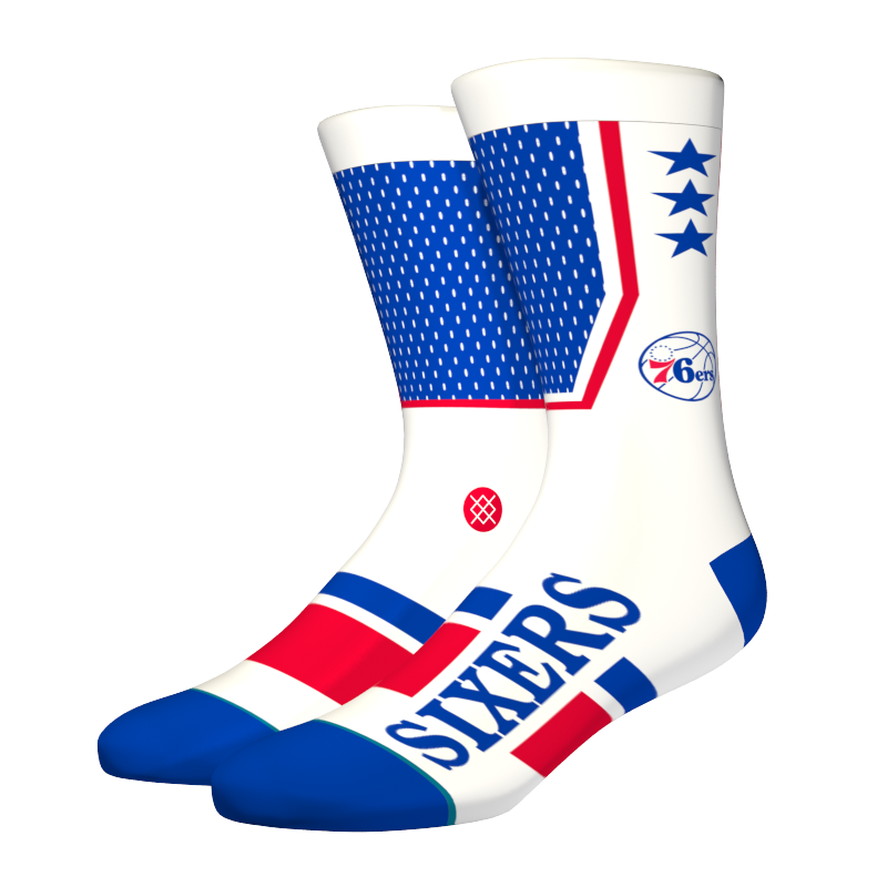 NBA shortcut socks from the Philadelphia 76ers