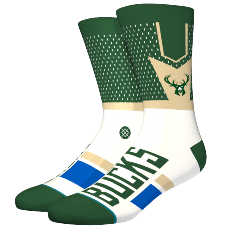 Chaussettes NBA Shortcut des Milwaukee Bucks