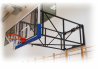 Wallmounted indoor basketball backboard