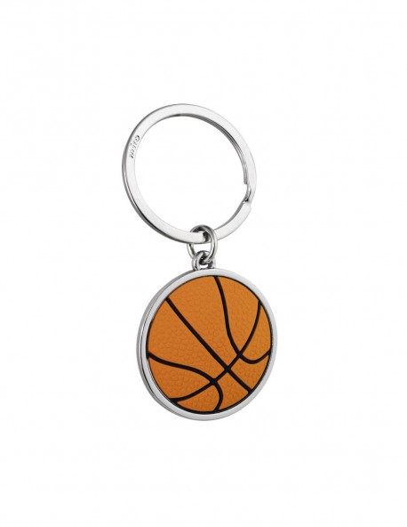 Porte-clé métal ballon de basket caoutchouc